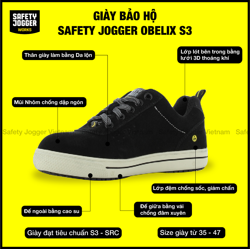 Giày bảo hộ Jogger Obelix S3 Xanh