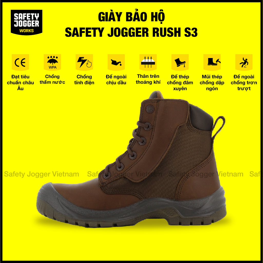 Giày bảo hộ Jogger Rush S3 Nâu